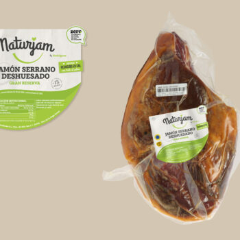 Jamón naturjam deshuesado y etiqueta